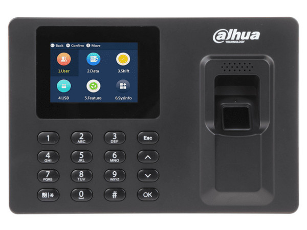Control de asistencia Dahua DHI-DHT0800004, Verificación Rápida Huella Digital, Registro de Hasta 2000 Huellas, Color Negro