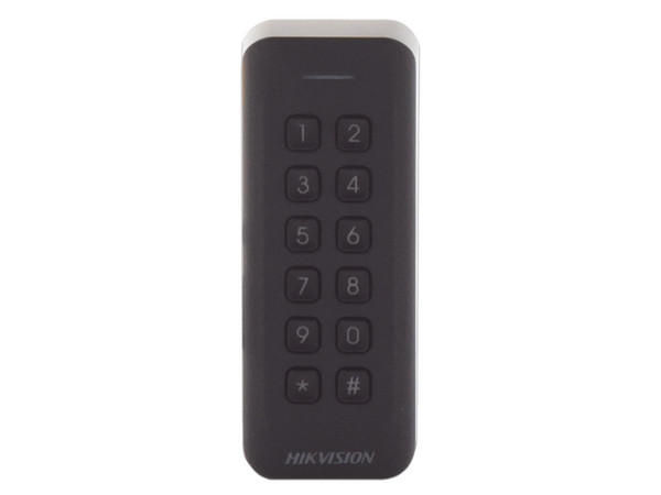 Lector de Tarjetas PROX EM Hikvision DS-K1802EK, exterior IP65, Wiegand, compatible con cualquier panel, Indicador LED.