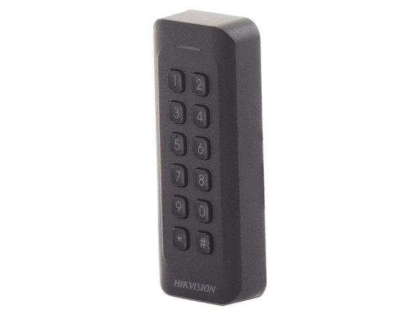 Lector de Tarjetas PROX EM Hikvision DS-K1802EK, exterior IP65, Wiegand, compatible con cualquier panel, Indicador LED.