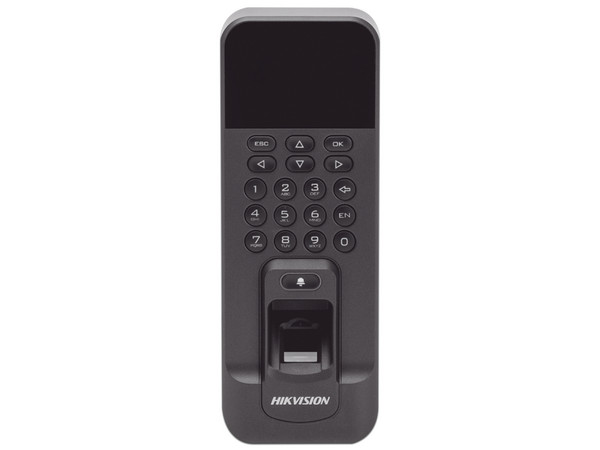 Lector Biométrico de Acceso y Asistencia Hikvision DS-K1T804B-EF, hasta 3,000 huellas. Color Negro.