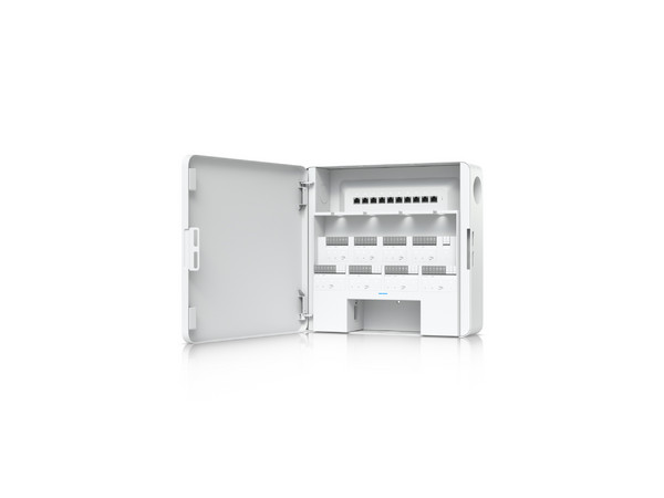 Control de Acceso UBIQUITI EAH-8 para hasta 8 puertas, 1 puerto PoE 10/100/1000 Mbps, 1 puerto 10/100 Mbps, Compatible con lectores UniFi G3 y G3 Pro.