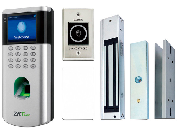 KIT de Control de Acceso LF10, Compatible con ZKBioAccess, 1,500 Usuarios, Chapa magnética, Botón de Salida, Tarjeta de proximidad.
