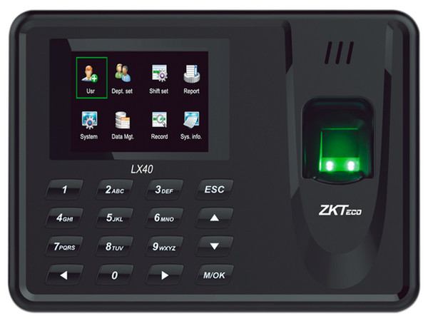 Lector de Huella ZK TECO LX-40Z, 500 usuarios, USB-Host/Cliente, Color Negro.