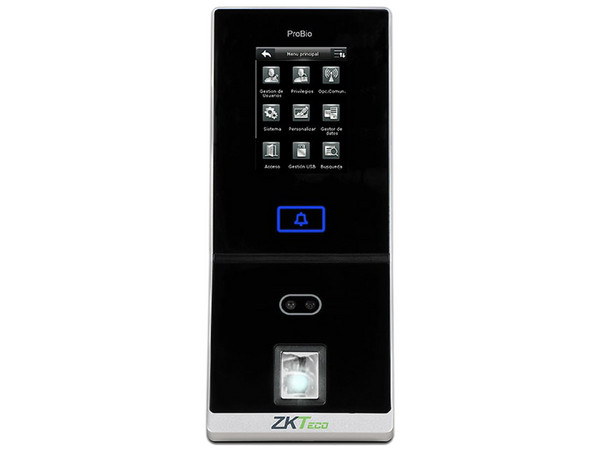Control de acceso ProBio ZKTECO de hasta 4,000 huellas y 2,000 rostros.