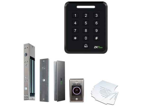 Kit Control de Acceso Autónomo Solución Para Una Puerta Que Incluye 1 Control de Acceso y 1 Electroimán LM18.