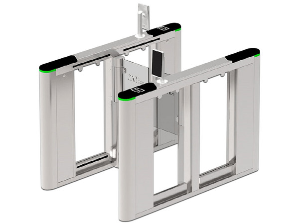 Barrera Peatonal Tipo Swing Bidireccional  ZKTECO SBTL8000, Aleta de Acrílico, Acero Inoxidable.