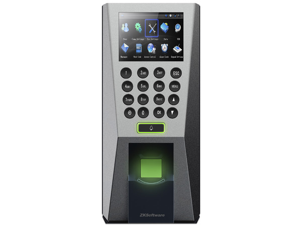 Control de acceso profesional ZKTeco ZK F18MF de tarjetas MF, 3,000 huellas, 3,000 registros, USB