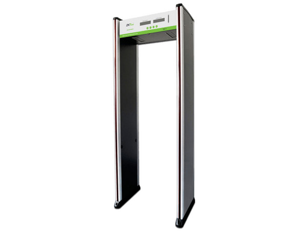Arco detector de metal ZKTeco D1065S, 6 zonas de detección, alarma con sonido e iluminación LED.