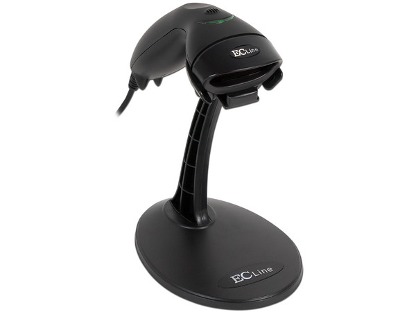 Lector de Código de Barras EC Line, Diseño Ergonómico, USB, Incluye base.