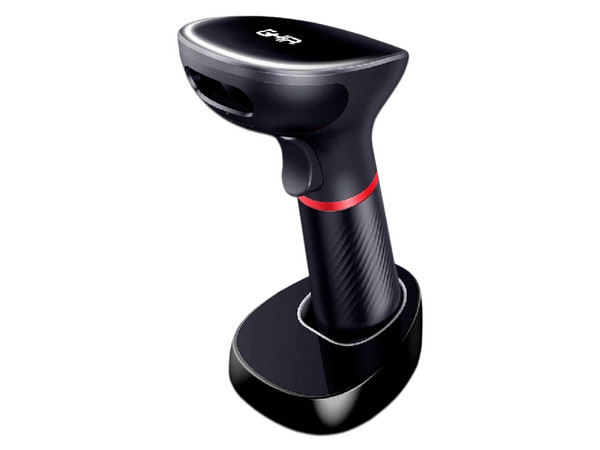 Lector de Código de Barras Ghia GSW2, Bluetooth y Receptor USB con Base de Carga, Compatible con QR.