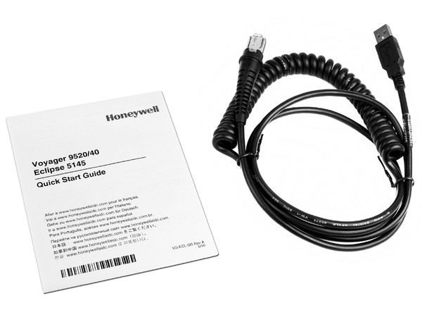 Lector de Código de Barras Honeywell Voyager MS9520, USB, Incluye base.