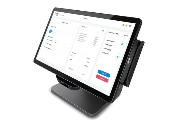 Terminal Elo E-Series 3: 
Procesador Intel N97 (hasta 3.6 GHz), 
Memoria de 8GB, 
SSD de 128GB, 
Pantalla Multi-Touch de 15.6