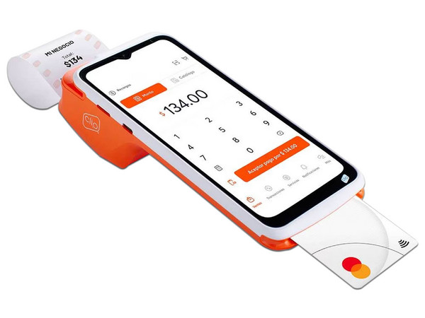 Terminal Portátil Clip Total 2, Wi-Fi, Chip de Proximidad, Con  Impresora Térmica, Color Naranja.