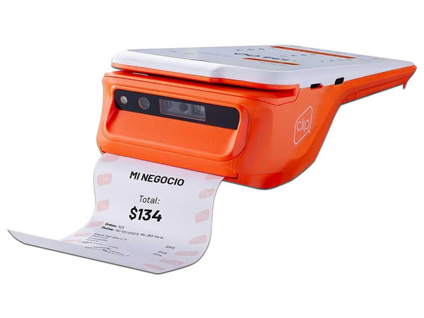 Terminal Portátil Clip Total 2, Wi-Fi, Chip de Proximidad, Con  Impresora Térmica, Color Naranja.