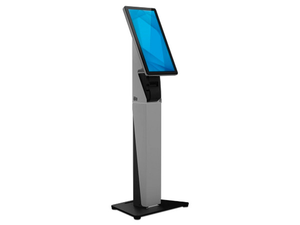 Soporte de Piso Elo Wallaby para Autoservicio, Compatible con Series I. Color Negro/Plateado.