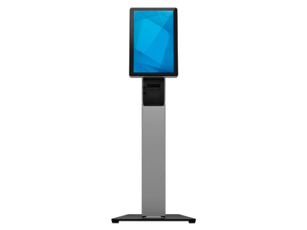 Soporte de Piso Elo Wallaby para Autoservicio, Compatible con Series I. Color Negro/Plateado.