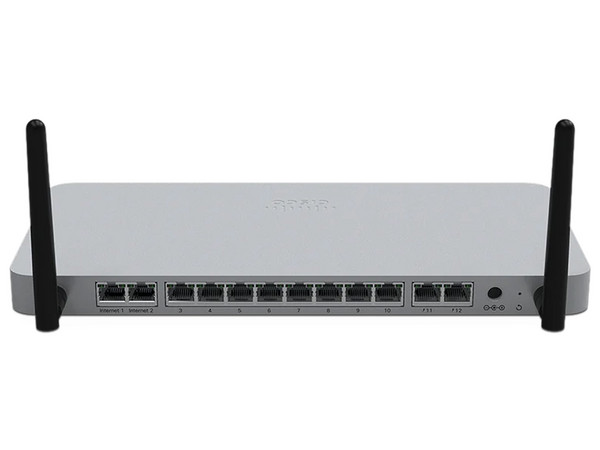 Router Cisco Meraki MX68W con Firewall, Inalámbrico, 450 Mbit/s, 12 x GBE (2 PoE+) Wi-Fi 802.11ac.