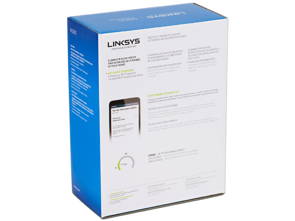 Extensor de Alcance Inalámbrico Linksys RE3000W, Wireless N (Wi-Fi 4), hasta 300Mbps.