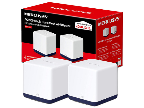 Sistema de Wi-Fi en Malla Mercusys AC1900 Halo H50G de doble banda, Wireless AC, hasta 1300Mbps. (Paquete de 2)