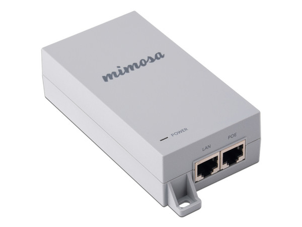 Inyector PoE Pasivo Mimosa, Gigabit 50 V para radios A5-14, A5c, B5c, B5, B11, B24, C5c, C5x.