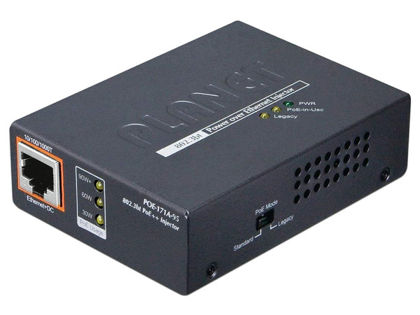 Inyector PoE Planet, 802.3af/at/bt , Hasta 95 Watts, Puerto Gigabit con Fuente Externa.