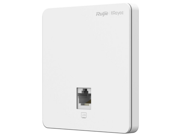 Punto de Acceso para pared Ruijie WiFi 5 Wave 2, MIMO 2X2, 1267 MB/s, puerto adicional frontal, ideal para habitaciones.