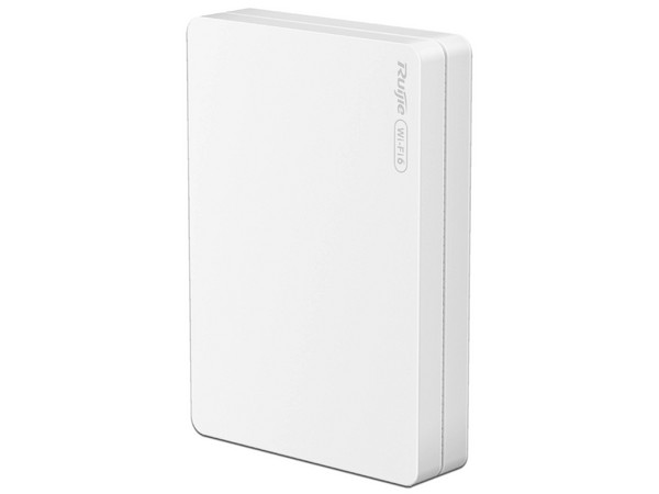 Access Point Ruijie RG-RAP62-WALL de Doble Banda, Wireless AX3000 (Wi-Fi 6), 2.4GHz y 5GHz, 2 Antenas, Montaje en Pared. Color Blanco