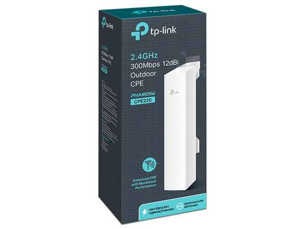 Access Point inalámbrico TP-LINK CPE220, Externo de Alta Potencia, 2.4 GHz, hasta 300 Mbps, 12dBi.