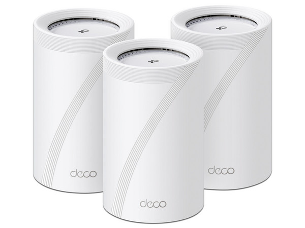 Sistema Mesh Wi-Fi 7 TP-LINK Deco BE68 (3-Pack), Tri-Banda, BE14000, MLO, 4K-QAM, 4x4 MU-MIMO, 1x RJ45 10Gbps, 1x 2.5Gbps, 1x 1Gbps por pieza.