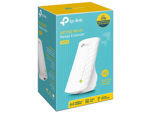 Extensor de Alcance Inalámbrico TP-Link RE220 Wireless AC (Wi-Fi 5), Hasta 750 Mbps, Color Blanco.