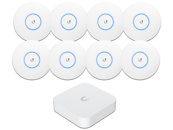 Kit UBIQUITI KIT 8x UAP-AC-PRO REGALO UXG-LITE, Incluye 8 Puntos de Acceso UAP-AC-PRO de Doble Banda, Incluye Gateway UXG-Lite, Color Blanco.
