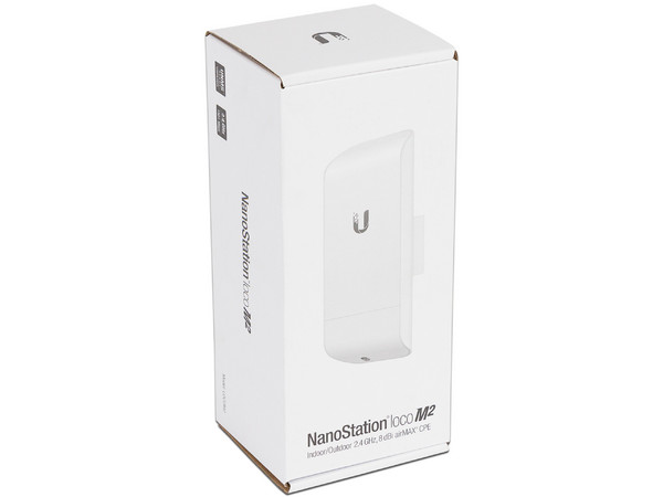 CPE de Exterior Ubiquiti Networks NanoStation loco M2, Wireless N (Wi-Fi 4), hasta 150Mbps, adaptador PoE.