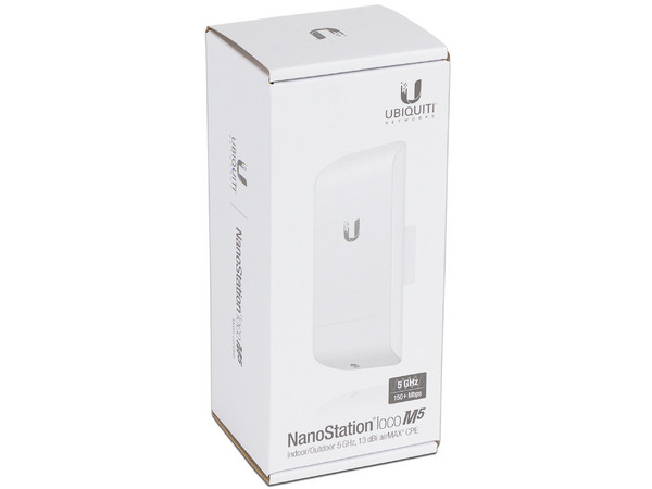 CPE de Exterior Ubiquiti Networks NanoStation LOCOM5 de 5 GHz, Hasta 150 Mbps, PoE.