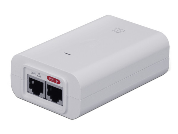 Inyector PoE Ubiquiti Networks U-POE-AF con salida de 48V, 0.5A. Color Blanco.