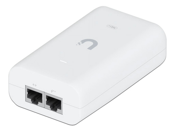 Adaptador e Inyector de PoE Ubiquiti Networks U-PoE++, 48V, 60W, RJ-45. Color Blanco.