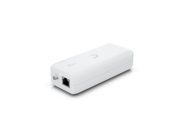 Inyector POE inalámbrico UBIQUITI UDB, 5 GHz, Velocidad 867 Mbps, 1 puerto RJ45, 802.3af 15W, Plug and Play.