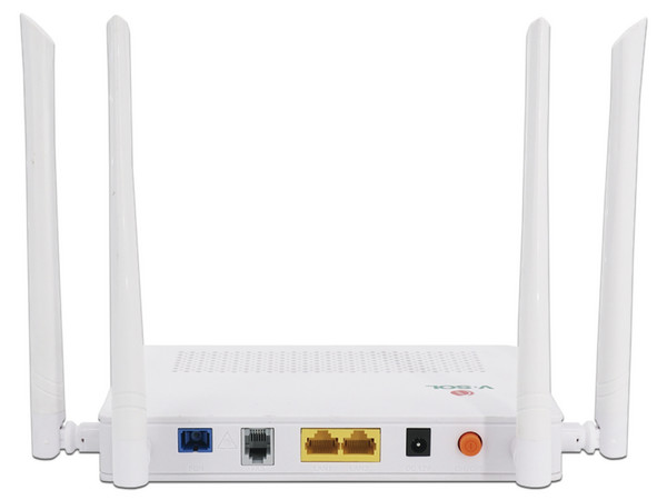 ONU Dual V-SOL HG323D-AC con Wi-Fi AC de doble banda, 1 Puerto SC/UPC, 2 puertos LAN Gigabit. Color Blanco