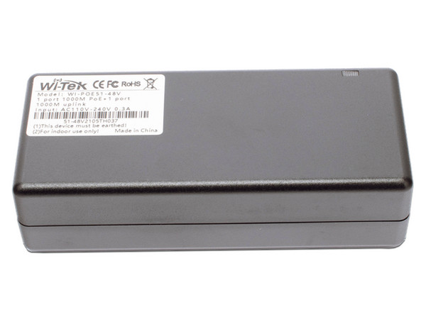Inyector PoE Wi-Tek 30W, Alcance de hasta 100m, Aplicaciones CCTV.