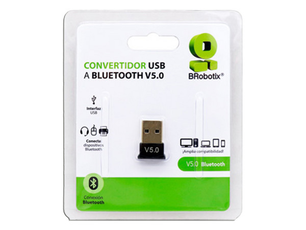 Convertidor BRobotix USB a Bluetooth 5.0, para computadoras.