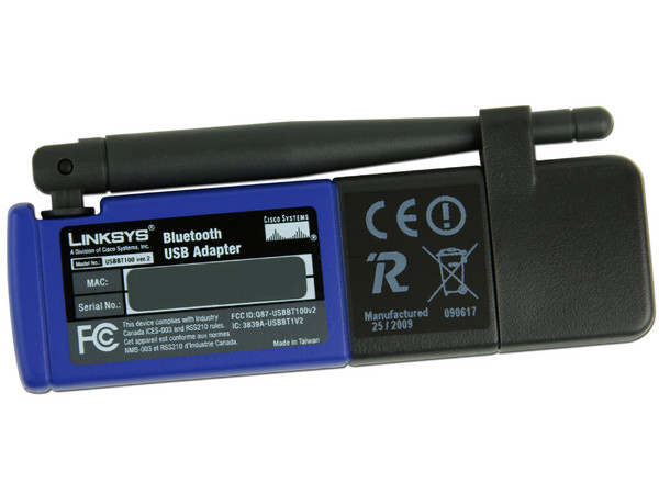 Adaptador Bluetooth Clase 1 Linksys, USB.