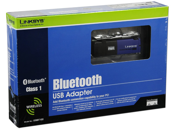 Adaptador Bluetooth Clase 1 Linksys, USB.