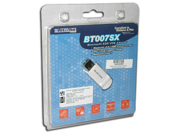 Adaptador BlueTake USB Wireless Bluetooth v2.0, Alcance de hasta 100mts.