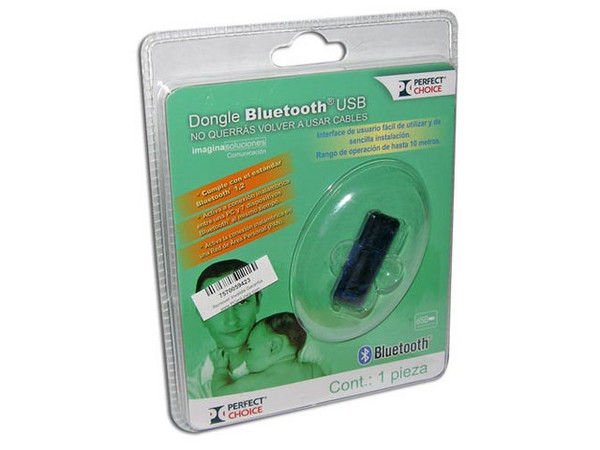 Adaptador Perfect Choice USB Wireless Bluetooth Clase 2 con alcance hasta 10 mts.