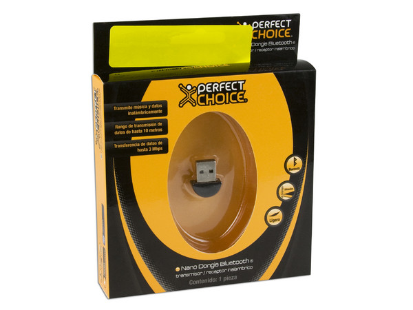 Mini Adaptador Perfect Choice Nano Bluetooth USB con alcance hasta 10 mts.