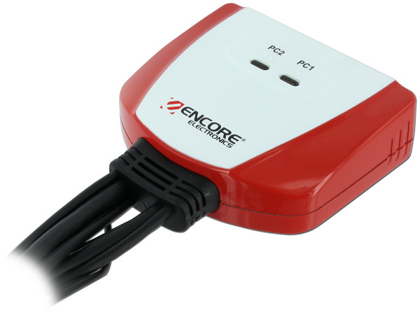 Switch KVM Encore, USB de 2 Puertos con Conmutación Simple y Cable