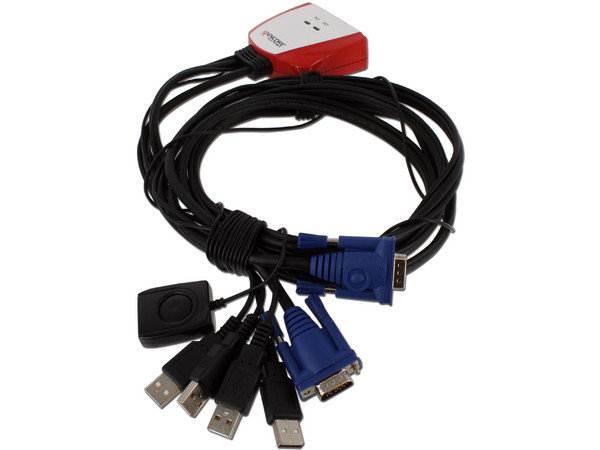 Switch KVM Encore, USB de 2 Puertos con Conmutación Simple y Cable