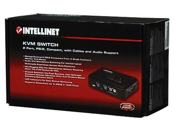 Intellinet Switch KVM 2 Puertos PS/2 Con Audio.