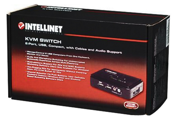 Intellinet Switch KVM 2 Puertos USB Con Audio.   