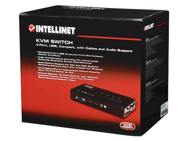 Intellinet Switch 4:1 KVM 4 Puertos USB Con Audio.