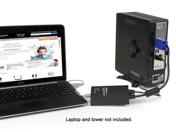 Consola KVM USB 2.0 con Transferencia de Archivos y Captura de Video - Adaptador Crash Cart para Laptop